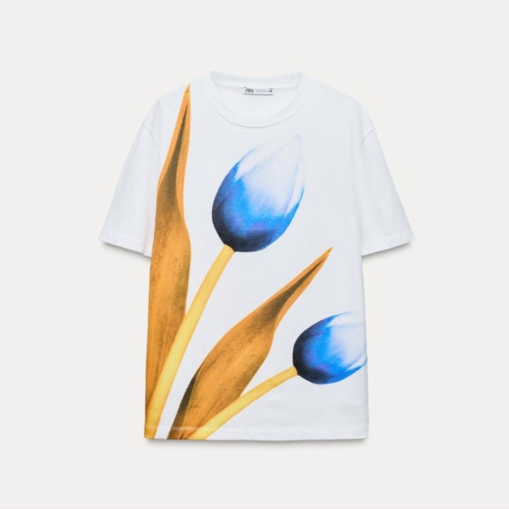 Zara Printed T-shirt Size XL NWT - Picture 1 of 2